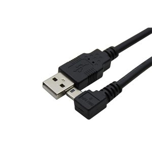 USB A Stecker auf Mini USB B 5Pin Stecker links Winkelkabel