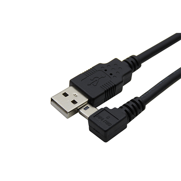 Mini USB 5pin Male Left Angled 90 مثالي لتوصيل الكابلات في المساحات الضيقة أو المساحات المحدودة بتصميم الزاوية اليسرى 2.0 كابل