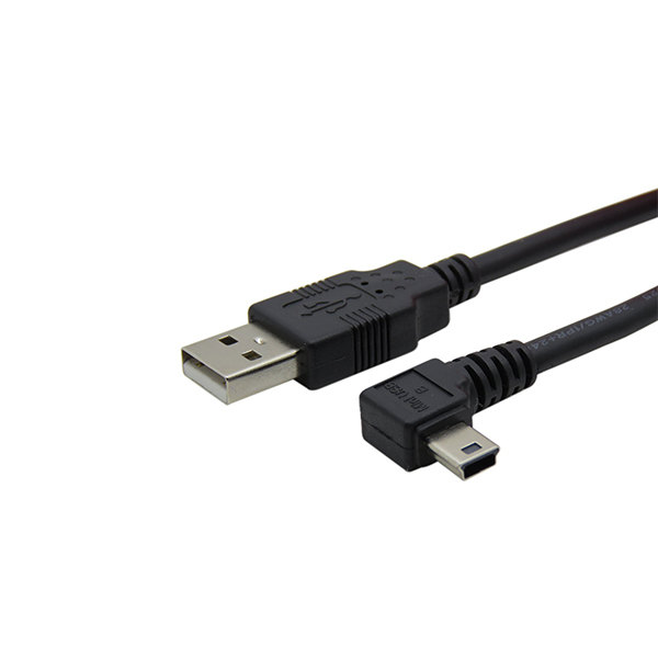 Mini USB 5pin Male Left Angled to USB 2.0 Male Car GPS Devices Cable