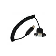 USB2.0 B male to female Panel Mount coiled spiral Scanner Cable