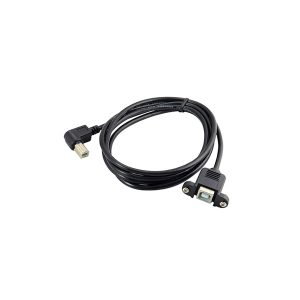 90 degree USB 2.0 B Male to Female Panel Mount Extension Cable