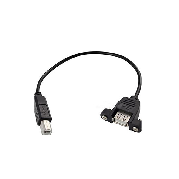 USB 2.0 A Female to B Male Printer Cable with screw locking