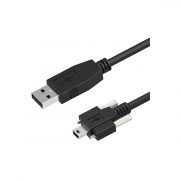 USB 2.0 A Male to Mini B Male Cable with Screw Lock
