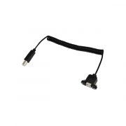 USB bağlantı 2.0 B Female Panel Mount to B male extension coiled Spiral cable
