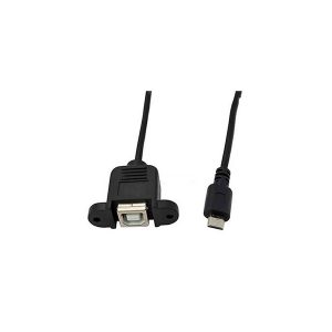 Panel Mount USB 2.0 B Female To Micro USB 5 Pin Male Cable