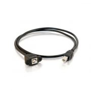USB 2.0 B male to female panel mount cable