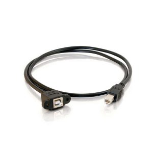 Panel Mount USB 2.0 B Male to Female printer cable with Screw