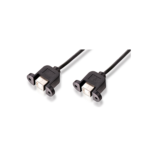 USB 2.0 Type B female to female panel mount cable