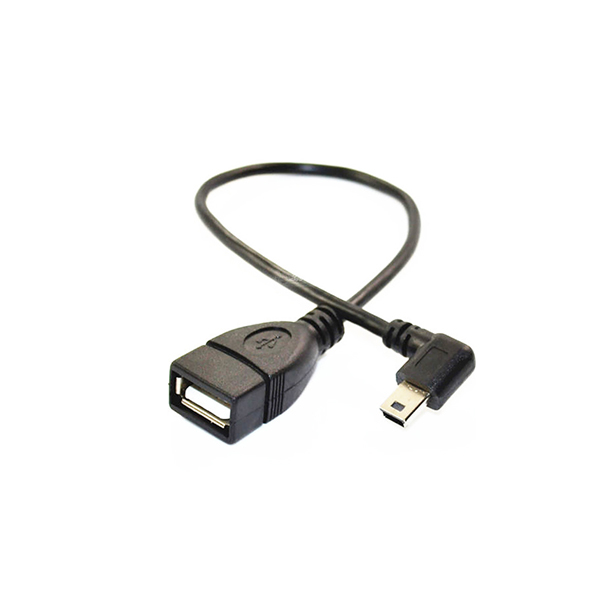 USB-A-Buchse auf Mini-USB-B-5-Pin-Stecker, rechtwinkliges OTG-Kabel