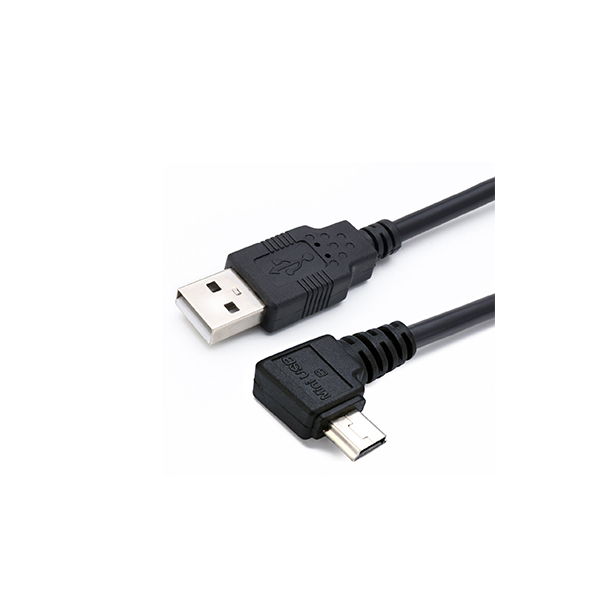 USB A erkekten Mini USB Erkek Dik Açı Kablosuna