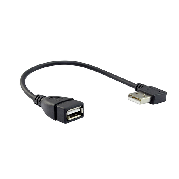 right angle USB 2.0 A male to female extension cable