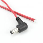 5.5mm x 2.1mm 90 Degree DC Plug to Bare Wire Cable