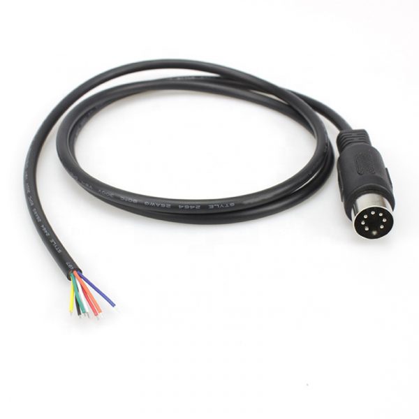 7 Pin Din Midi to Open Audio Cable