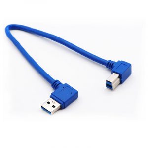 USB 3.0 A Male 90 Degree to USB 3.0 B Male Right Angle Cable