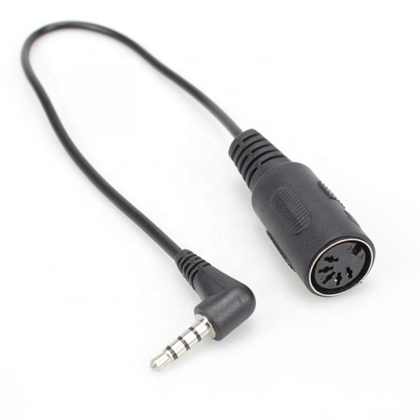 90 degree 3.5mm Stereo TRRS to Midi Din 5 pin Cable