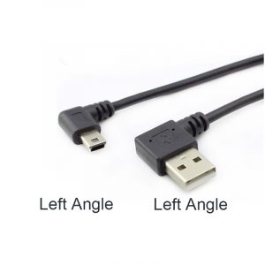 Mini USB B 5pin Left Angled 90 Degree to USB 2.0 Cable