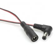 90° Angle 5.5mm x 2.1mm Male to Female DC Power Cable