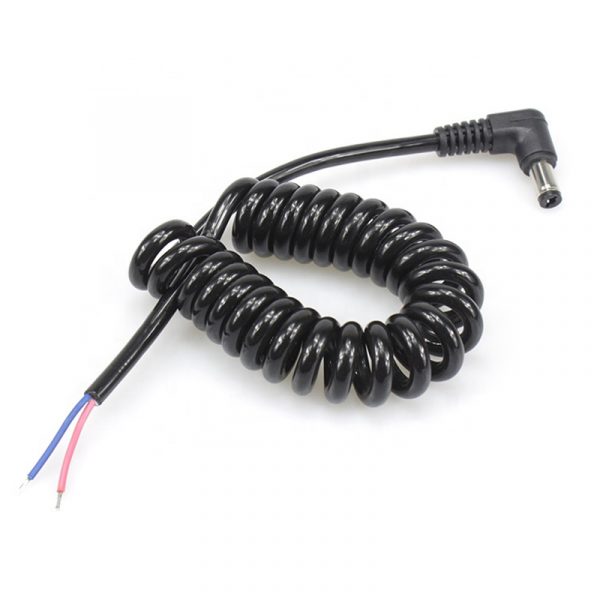 Bent DC 5.52.1mm Power Spring open Cable