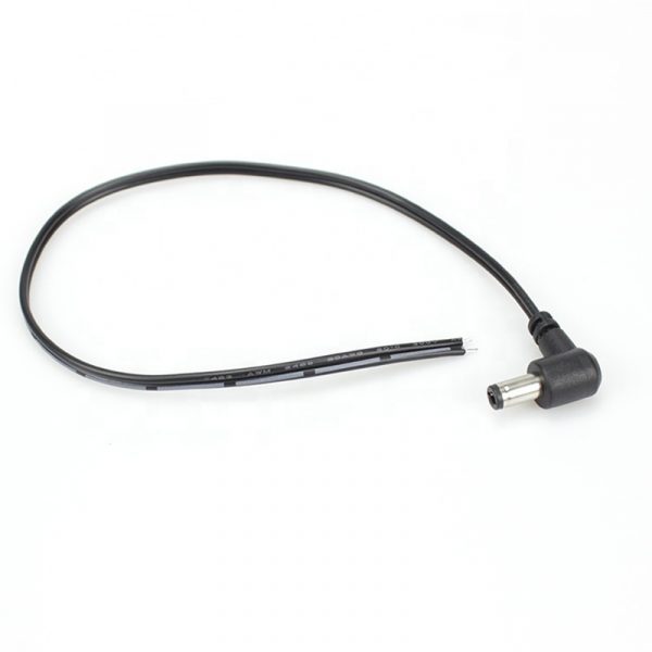 DC5.5 x 2.1 90 Degree Open End Pigtail Cable