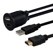 Panel deski rozdzielczej Wodoodporny kabel USB2.0 HDMI do montażu na desce rozdzielczej