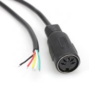 Din 5 pin female socket Audio bare end Cable