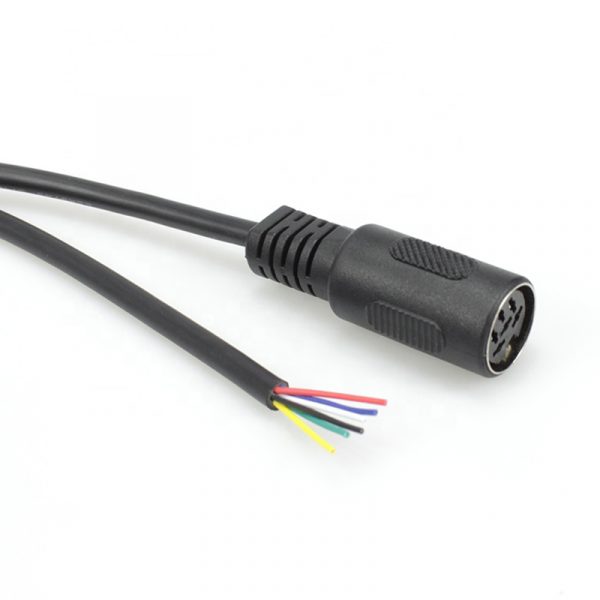 Din 6 pin Female Connector Socket Open Cable