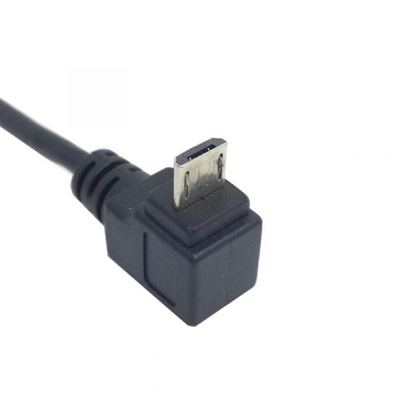 Down Angle Micro USB2.0 Plug To USB 2.0 כבל זכר