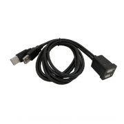 Dual USB 2.0 Male to Female Dash Pannel Waterproof Cable