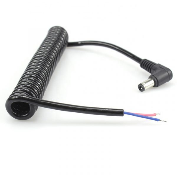 Flexibil 2 miez DC5.5×2.1 mm cablu de alimentare cu arc
