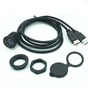 2 Ports USB 3.0 HDMI Flush Mount Dashboard IP67 Cable