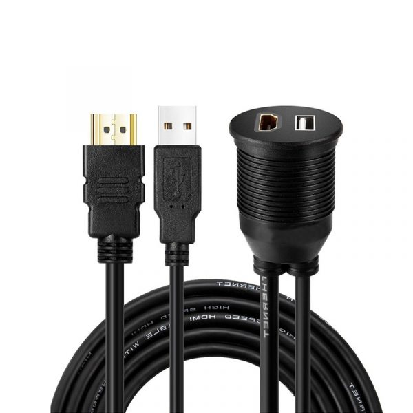 IP67 Inbouwpaneel voor auto USB 2.0 HDMI-verlengkabel