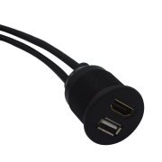 IP67 कार फ्लश माउंट पैनल USB 2.0 Mini HDMI Cable