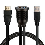 IP67 HDMI USB3.0 AUX Dashboard Waterproof Cable