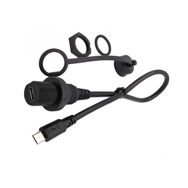 IP67 Waterproof Micro USB 2.0 male to female Dashboard Cable