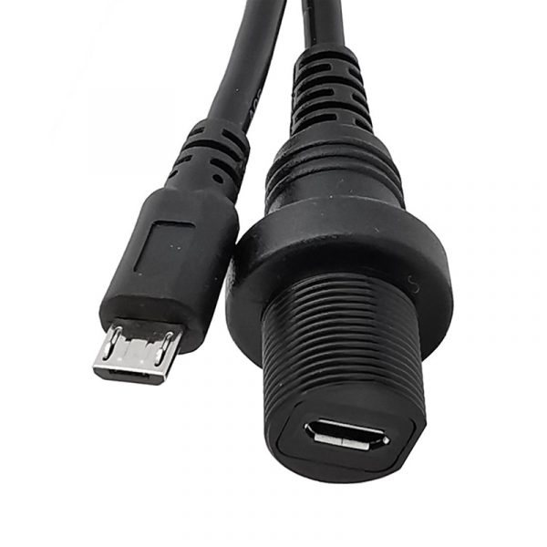 IP67 Waterproof Micro USB2.0 male to Female flush mount Cable