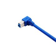 Left Angle USB 3.0 B Male to USB 3.0 Female Panel Mount Cable