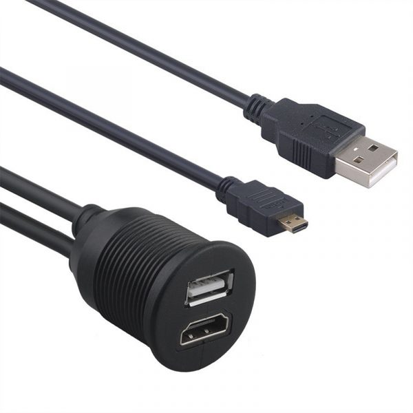 Micro HDMI to USB2.0 HDMI Flush Mount Waterproof Cable