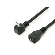 Micro USB 2.0 Up Angled Male to Female Extension Cable