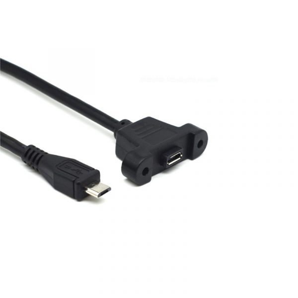 Micro USB2.0 5 Pin Panel Mount Cable with Screw Hole