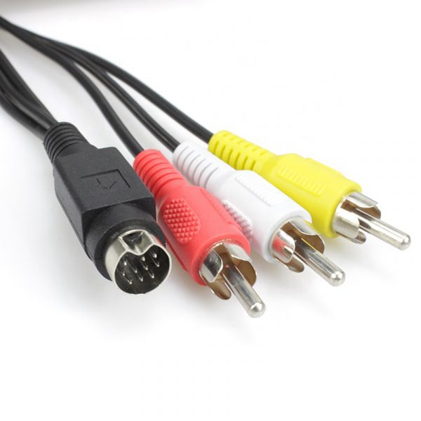 मिनी दीन 10 पिन टू 3 RCA Audio Video Y Cable