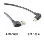Mini USB B 5 pines en ángulo izquierdo 90 Grado a USB 2.0 Cable