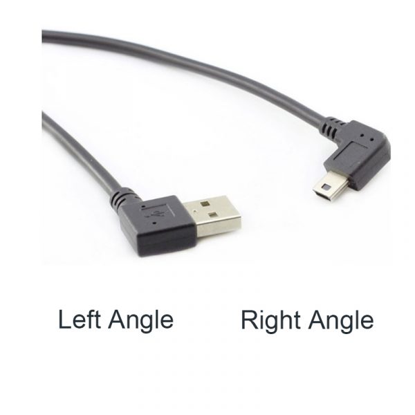 Mini USB B 5pin vänstervinklad 90 Grad till USB 2.0 Kabel