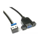 Panel Mount USB 3.0 A Female to Down Angle A Male Cable