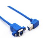 Panel Mount USB 3.0 A Female to Left Angled USB B Male Cable