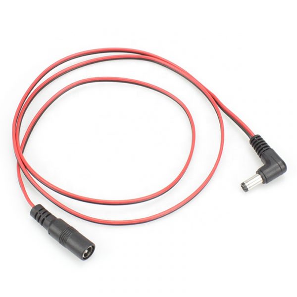 Right Angle DC 5.5 x 2.1mm plug to socket Cable