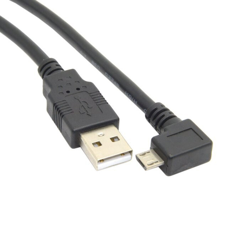 Прямоугольный 90 Градус Micro USB Male к USB 2.0 Кабель