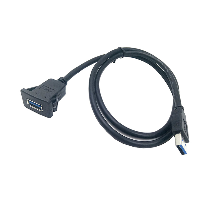 USB 3.0 Wasserdichtes AUX-Kabel für bündige Montage von Stecker auf Buchse