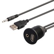 USB 2.0 3.5mm Aux Cable With Waterproofable Mount Shell