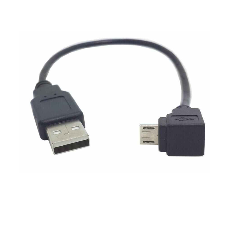 יו אס בי 2.0 זכר למיקרו USB למטה בזווית 90 כבל תואר