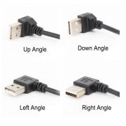 USB 2.0 Cablu tip A cu unghi stânga la unghiul stâng tip A